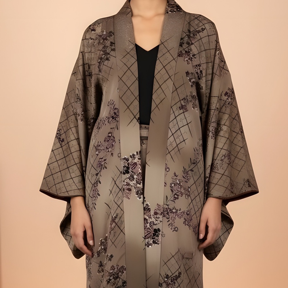 Antique Japanese Silk Hand Crafted Cherry Blossom Kimono - S/M